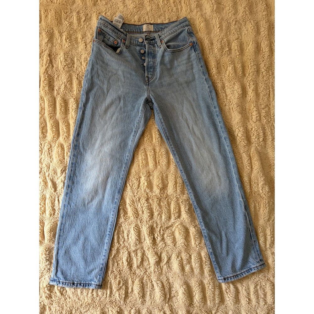Levi's 501 Original Cropped Women's Jeans Premium Medium Blue Denim Sz. W26